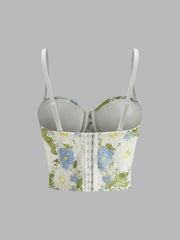 Floral Embroidered Sweetheart Corset