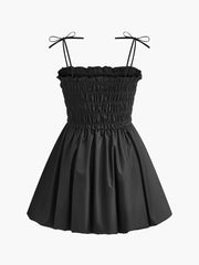 Shirred Tie-Strap Dress