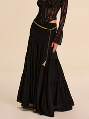 Semi-Sheer Chiffon Skirt Without Belt