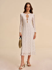 Cutout Detail Lace Dress