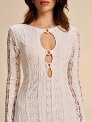 Cutout Detail Lace Dress