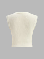 V-Neck Knot Front Sleeveless Top
