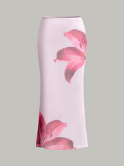 Floral Print Bandeau Bikini With Cover-Up Skirt