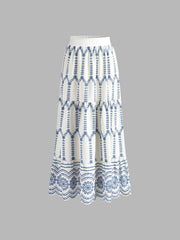 Printed Sleeveless Tie Back Skirt Set