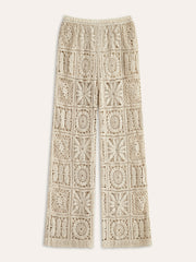 Semi-Sheer Elastic Mid-Waist Pants