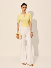 Hollow Knit Buttoned Top
