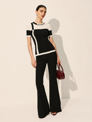 Color Block Ribbed Knit Top