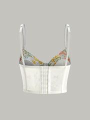 Semi-Sheer Embroidery Mesh Corset