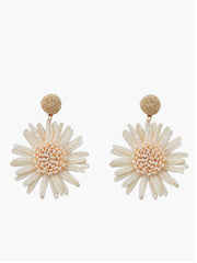 Raffia Flower Drop Earrings