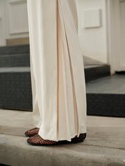 Patchwork Pleated Wide Leg Pants