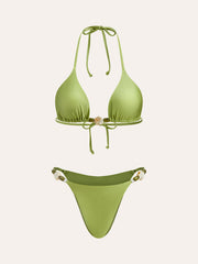Strappy Ruffle Detail Bikini Set