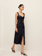 Sweetheart Denim Dress Without Belt
