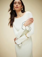 Scalloped Hem Knitted Backless Dress