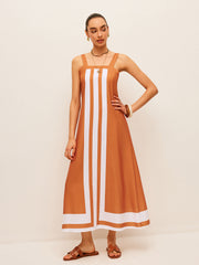 Color Block Square Neck Dress