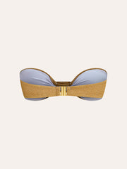 Metallic Bow Bandeau Bikini Top