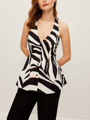 Zebra Print Halter Top