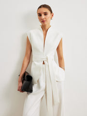 Belted Peplum Top