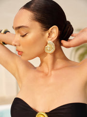 Golden Spiral Shell Earrings