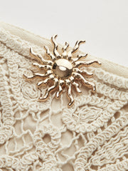 Cotton Crochet Lace Semi-Sheer Skirt