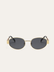 Gold-Trim Oval Sunglasses