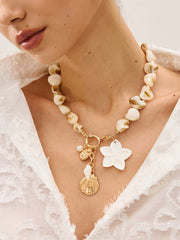 Shell Bead Charm Necklace