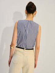 Striped Knotted Tank Top