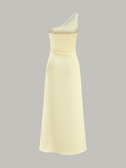Asymmetrical One-Shoulder Midi Dress
