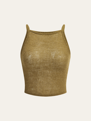 Semi-Sheer Knit Crop Top