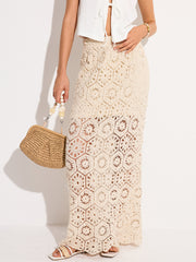 Semi-Sheer Crochet Maxi Skirt