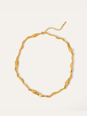 Golden Irregular Link Statement Necklace