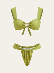 Tie-Back Metal Decor Bikini Set