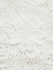 Semi Sheer 3D Flowers Mini Dress