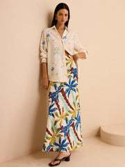 Tropical Print Maxi Skirt