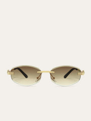 Golden Rimless Gradient Sunglasses