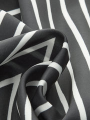 Semi-Sheer Striped Wrap-Front Knotted Top
