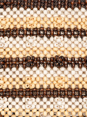 Striped Wooden Beaded Tote Bag