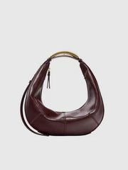 Metal Handle Crescent Bag