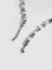 Pearl & Silver Beaded Choker Necklace