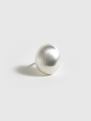 Matte Silver Oval Dome Ring