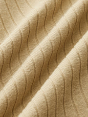 Ribbed Twist Front Long Sleeve Knit Top