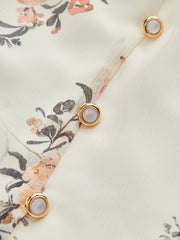 Semi-Sheer Floral Print Chiffon Tiered Dress