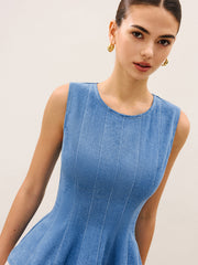 Denim Peplum Top