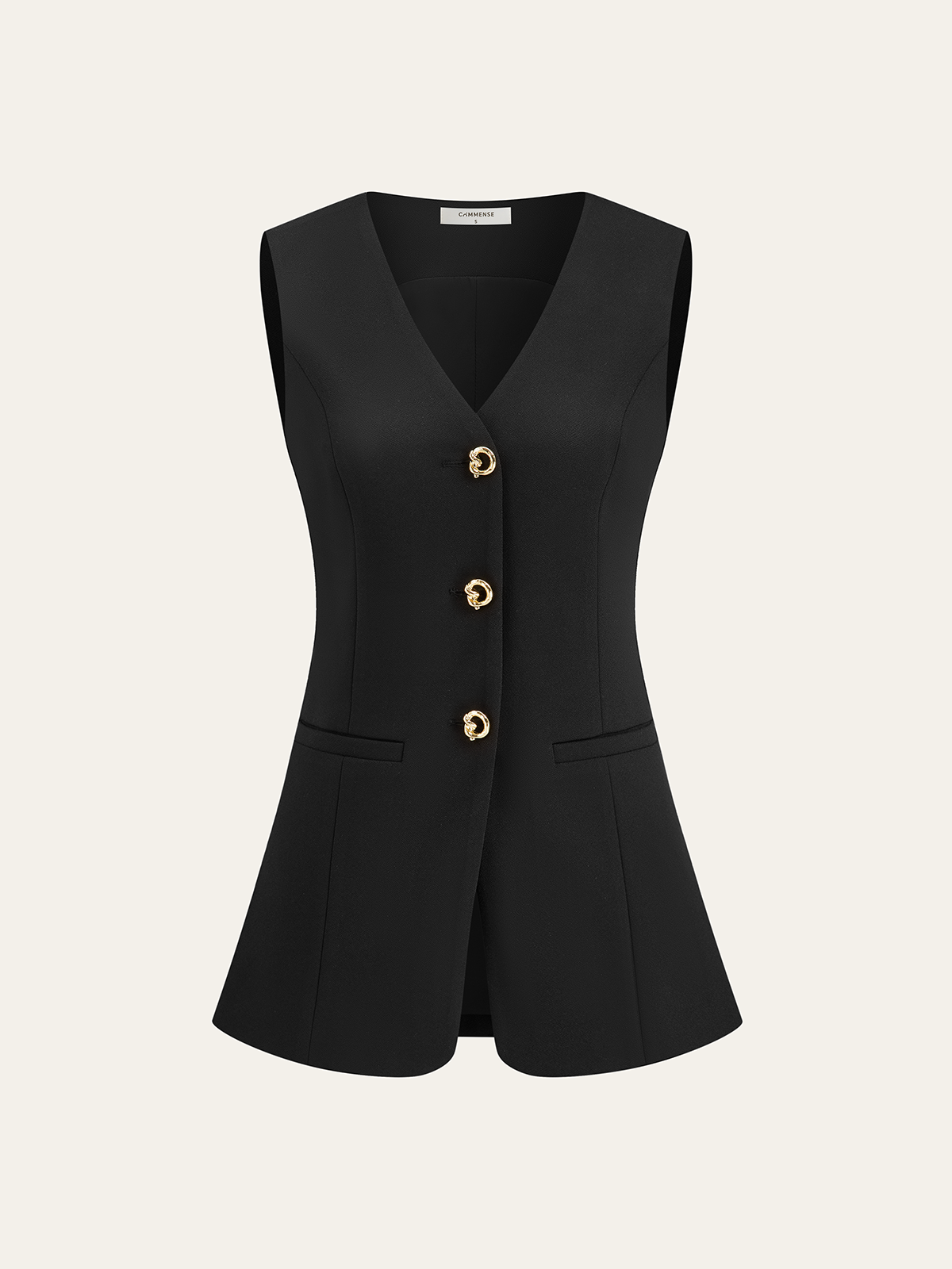 Metal Detail V-Neck Vest