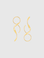 Golden Twisted Drop Earrings