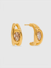Golden Hoop Crystal Earrings