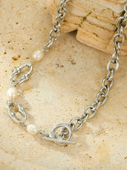 Golden Chain Pearl Necklace