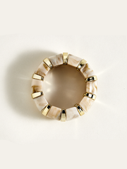 Marbled Resin and Golden Bracelet