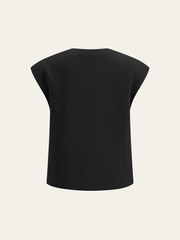 Metal Detail Cap Sleeve Vest