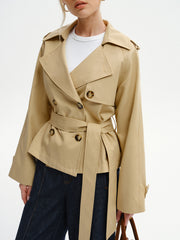 Double-Breasted Belted Trench Coat