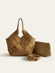 Woven PU Tote Bag